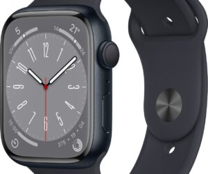 Apple Watch Series 8 (GPS) 45mm Aluminium Mitternacht mit Sportarmband | Mit Ladegerät  |  Batteriezustand 100%  | Zustand: Gut