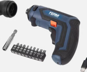 Ferm 4v Li-ion Akkuschrauber Inkl  | Winkelaufsatz Eckaufsatz und Bitsatz Set mit Originalverpackung | Zustand: Neu