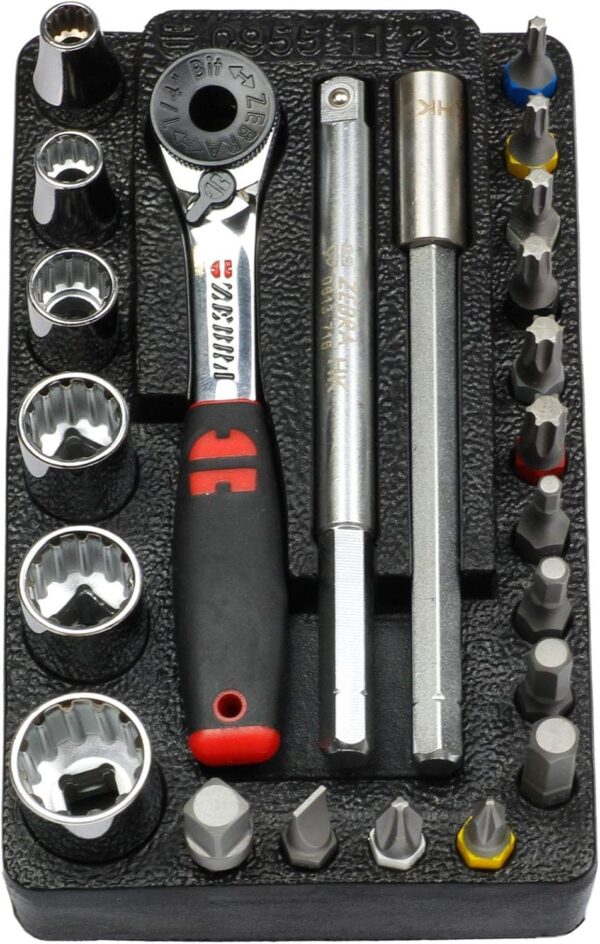 Würth 1/4 Zoll Mini Steckschlüssel Set 23tlg Knarre Ratschenkasten Satz 09651123 | Zustand: Sehr Gut