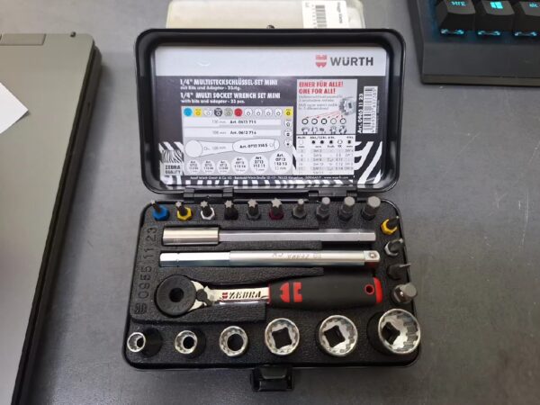 Würth 1/4 Zoll Mini Steckschlüssel Set 23tlg Knarre Ratschenkasten Satz 09651123 | Zustand: Sehr Gut – Bild 2