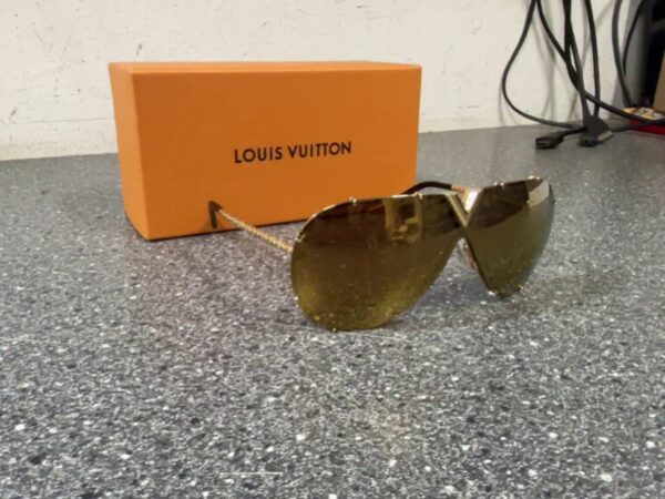 Louis Vuitton Z0896e Brille  | Goldtone Metal Oversized Drive Sunglasses | mit Originalverpackung | Zustand: Sehr Gut – Bild 3