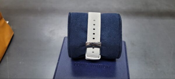 Louis Vuitton Tambour Slim Diamant-Lünette | mit Originalverpackung | Armbanduhr Weiß | Rechnung(8950¬ ) | das Zifferblatt hat leichte Risse | Zustand: Sehr Gut – Bild 4