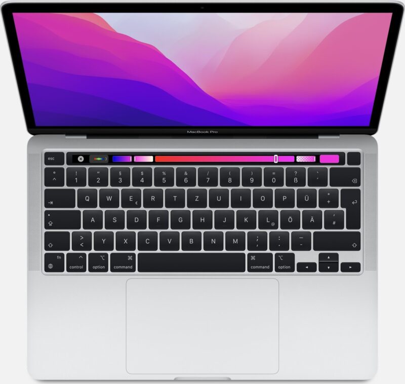Apple Macbook Pro 13.3 Zoll Silber, M2 2022,DE  | mit Originalverpackung | 8 Core CPU | 10 Core GPU | 8GB RAM | 256GB SSD | Zyklen 16 | Zustand: Sehr Gut