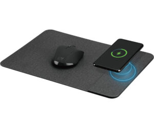 ISY IMP-5000-1 Mauspad mit kabellosem Ladepad | mit Originalverpackung | 250 x 350 mm | USB-C | Grau | Zustand: Wie Neu