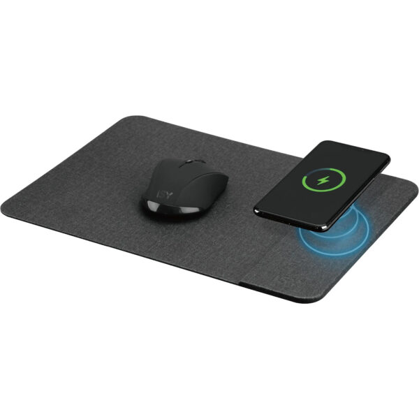 ISY IMP-5000-1 Mauspad mit kabellosem Ladepad | mit Originalverpackung | 250 x 350 mm | USB-C | Grau | Zustand: Wie Neu