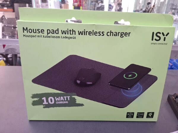 ISY IMP-5000-1 Mauspad mit kabellosem Ladepad | mit Originalverpackung | 250 x 350 mm | USB-C | Grau | Zustand: Wie Neu – Bild 2