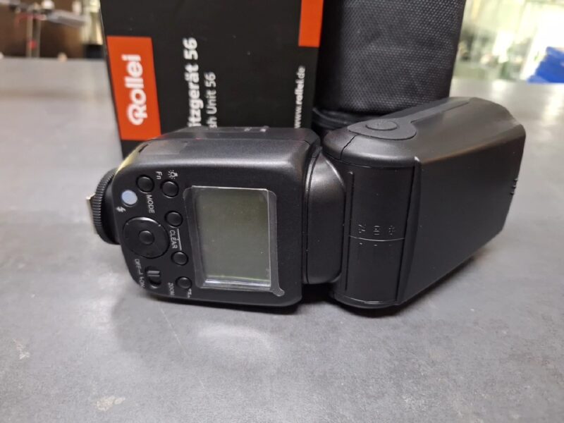 Rollei Blitzgerät 56 Flash Unit 56 | mit Originalverpackung | für Canon und Nikon | Zustand: Sehr Gut – Bild 2