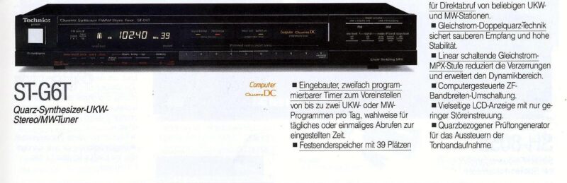 Technics St-g6t Am/fm Stereo Tuner | mit Originalverpackung |  NEU | Zustand: Neu