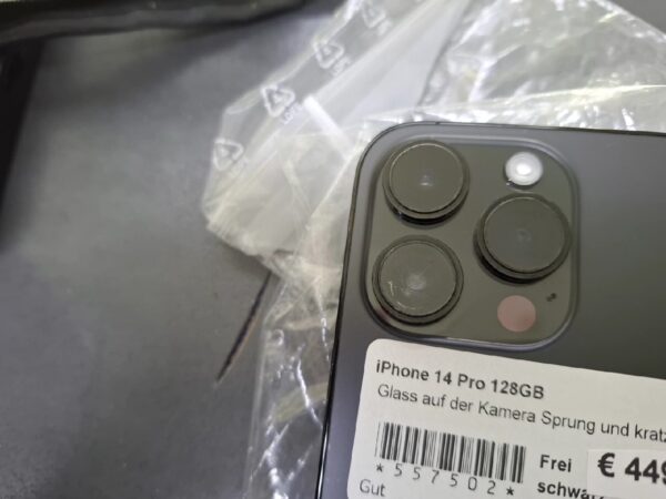 iPhone 14 Pro 128GB | Glass auf der Kamera Sprung | Gebrauchsspuren | SimLock: Frei | Zustand: Gut | Farbe: schwarz | Akku: 88% – Bild 3