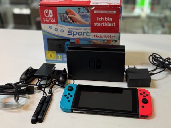 Nintendo Switch Neon Rot Blau  | Mit Verpackung  |  Ladegerät  |  HDMI Kabel  |  Dockingstation  | Zustand: Sehr Gut | Farbe: schwarz – Bild 2