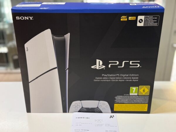 Sony PS5 Slim 1TB Digital Edition | Versiegelt mit Rechnung von A1 | Zustand: Neu | Farbe: weiss