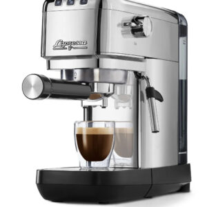 Tchibo Siebträger Espressomaschine Edelstahl | Versiegelt  |  (15 bar | 980ml Wassertank) | Pre-Infusion Technologie | mit 2-Tassen-Funktion und Milchschaumdüse | Zustand: Neu