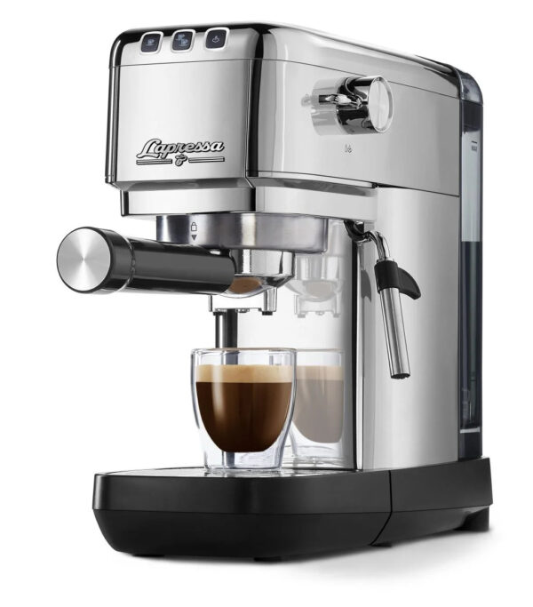 Tchibo Siebträger Espressomaschine Edelstahl | Versiegelt  |  (15 bar | 980ml Wassertank) | Pre-Infusion Technologie | mit 2-Tassen-Funktion und Milchschaumdüse | Zustand: Neu