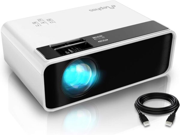 Elephas Mini Beamer. 4500 Lumen  | Beamer Für Heimkino | Unterstützt 1080p Full Hd Mit 50000 Stunden Tragbarer Led Projektor Weiß | | Zustand: Sehr Gut