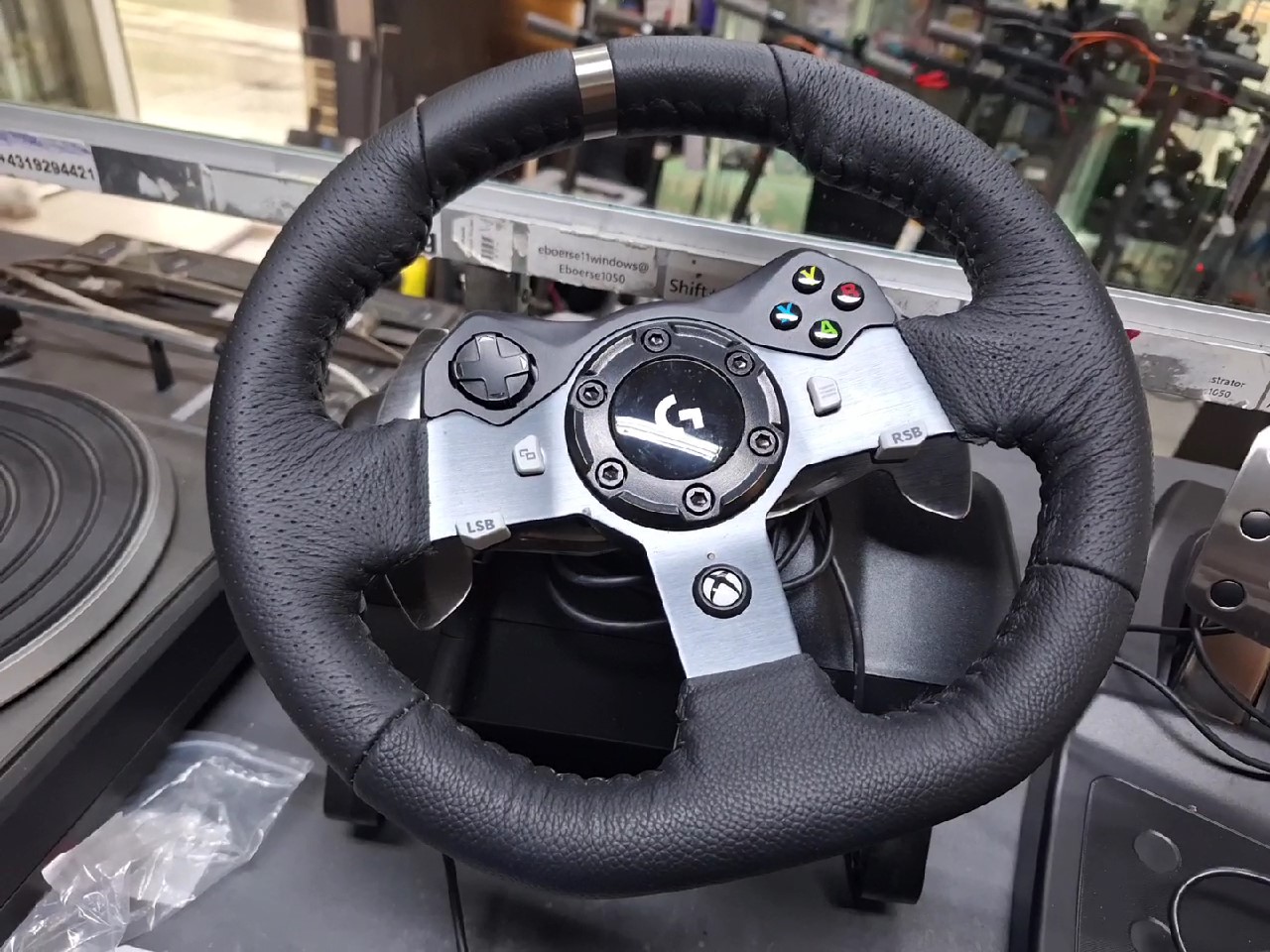 Logitech G920 Driving Force | Lenkrad + Pedale+Shifter PC PS Xbox | mit Ladegerät | Zustand: Sehr Gut | Farbe: schwarz – Bild 3