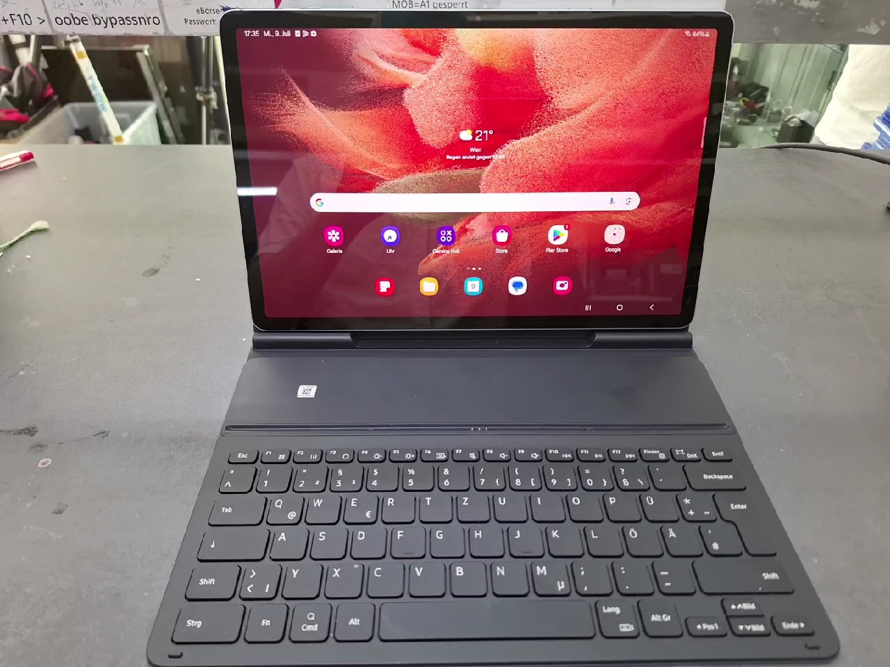 Samsung Galaxy Tab S7 FE 64Gb, Mystic Green | mit Tastatur | Zustand