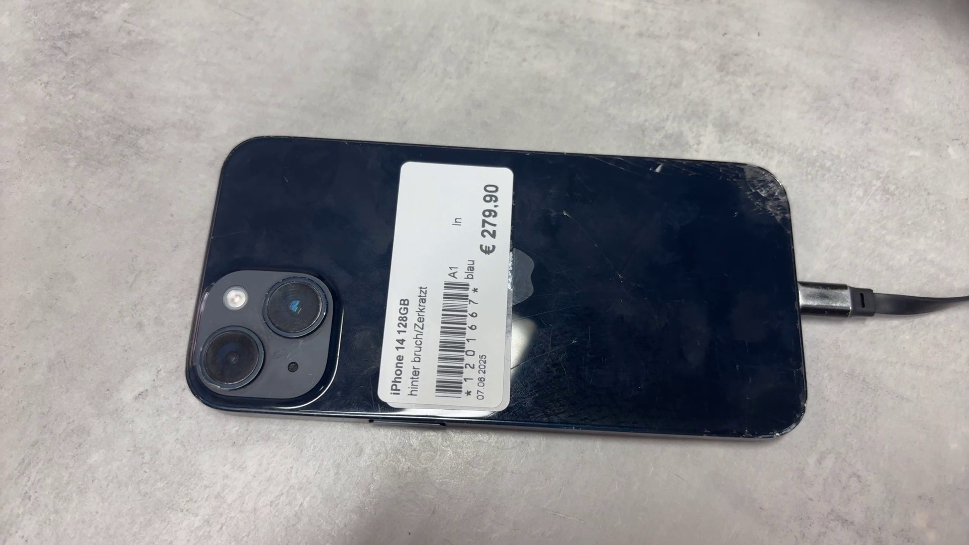 iPhone 14 128GB | hinter bruch | Zerkratzt | SimLock: A1 | Zustand: In Ordnung | Farbe: blau – Bild 3