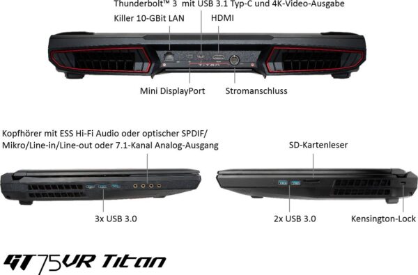 MSI GT73EVR 7RE-837 Gaming Notebook | mit Originalverpackung |  Core i7-7700HQ | 16GB RAM | 512GB SSD | 1TB HDD | GeForce GTX 1070 8Gb | DE
 | Zustand: Sehr Gut – Bild 4