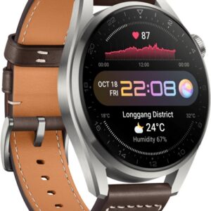 Huawei Watch 3 Pro Classic Silber/braun | mit Originalverpackung | Zustand: Wie Neu