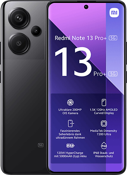 Xiaomi Redmi Note 13 Pro+ 5G 12/512GB | SimLock: Frei | Zustand: Sehr Gut | Farbe: Midnight black