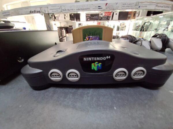 Nintendo 64+ Zelda Majoras Mask Pal | 3 Controller+ Zubehör als Geschenk | Zustand: Gut | Farbe: schwarz