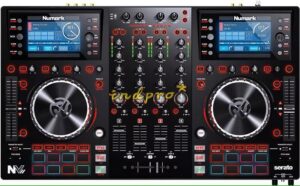 Numark Nvii Dj 4-deck Dj-controller Mit Zwei Display-anzeigen | zubehör Box  | Zustand: Sehr Gut