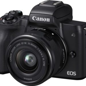 Canon Eos M50 Schwarz Mit Objektiv Ef-m 15-45mm 3.5-6.3 Is Stm | mit Ladegerät und Akku | Zustand: Sehr Gut