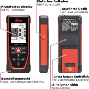 Leica Disto D5 - Professioneller Laser Entfernungsmesser Mit Bluetooth  | mit Originalverpackung | Zustand: Neu