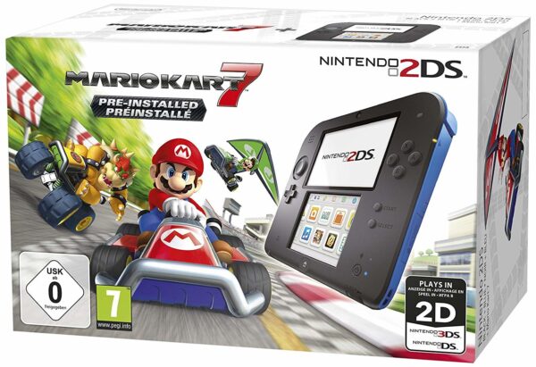 Nintendo 2DS Mario Kart 7 Edition  | Mit Verpackung  |  Ladegerät  |  Anleitung  | Zustand: Sehr Gut | Farbe: schwarz