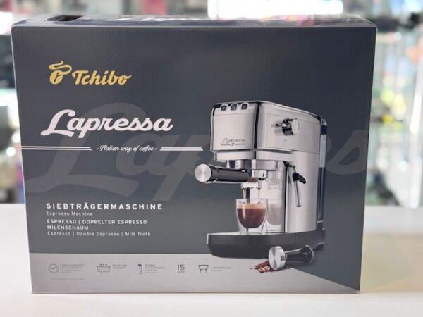 Tchibo Siebträger Lapressa Edelstahl Espressomaschine Silber | Versiegelt mit Rechnung von unserem Geschäft – Bild 2