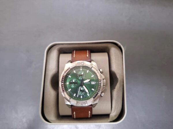 Fossil Fs5898 Men Bronson Chronograph Brown  Leather Watch  | mit Originalverpackung | Chronograph funktioniert nicht | Zustand: Sehr Gut – Bild 2