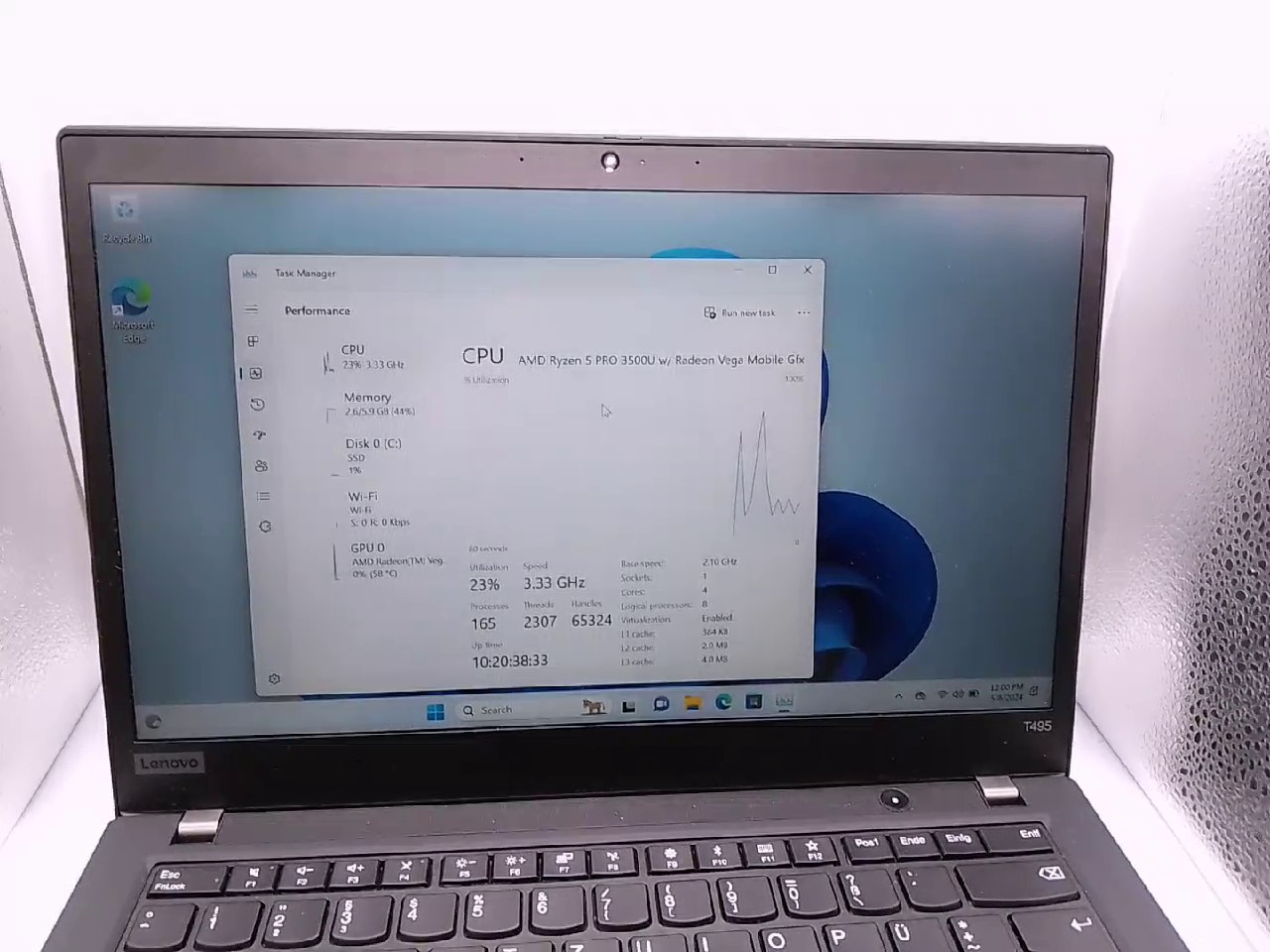 Lenovo T495, AMD Ryzen 5 Pro 3500U, 8GB RAM, 256GB SSD, Radeon Vega 8, Win 11 | Zustand: Sehr Gut – Bild 3