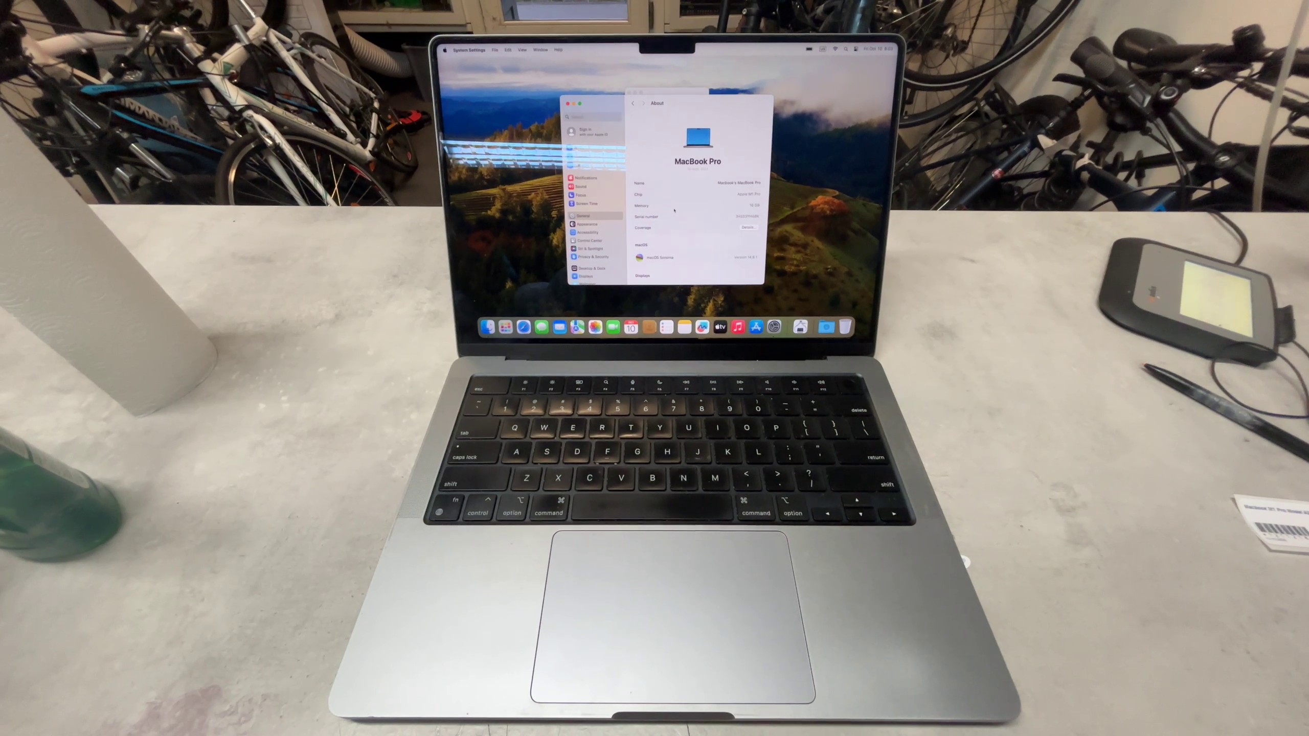 MacBook Pro 14" M1 Pro A2442, 2021, 16GB | 512GB SSD, Akku 87% | 256 Zyklen | Zustand: Gut