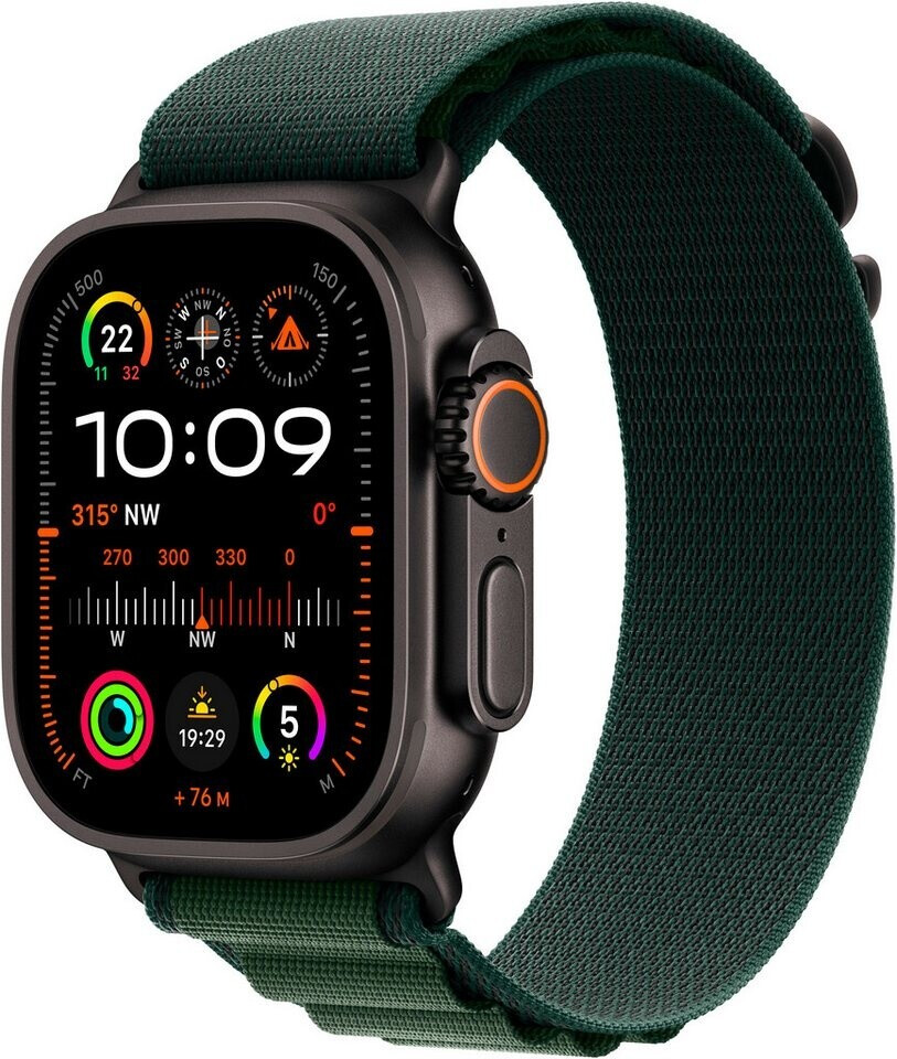 Apple Watch Ultra 2 Titan Schwarz, 49mm GPS+Cellular, Alpine Loop DunkeLadegerätrün M, Titan-Gehäuse, Neu mit Originalverpackung, keine Schäden. | Zustand: Sehr Gut