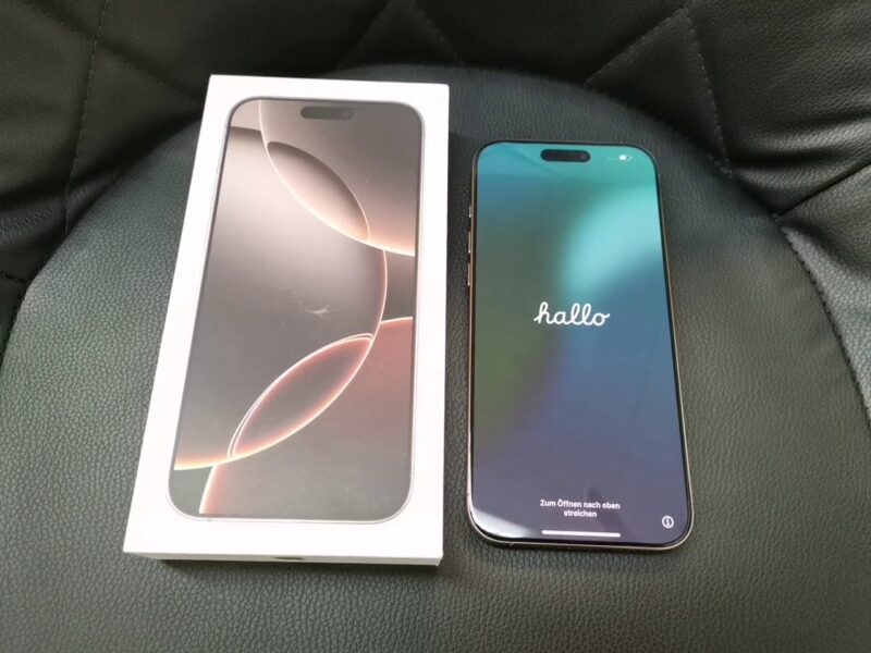 iPhone 16 Pro Max 256GB, mit Originalverpackung. Titan-Design, 6,9" Display, A18 Pro Chip | SimLock: Frei | Zustand: Sehr Gut | Farbe: beige – Bild 5