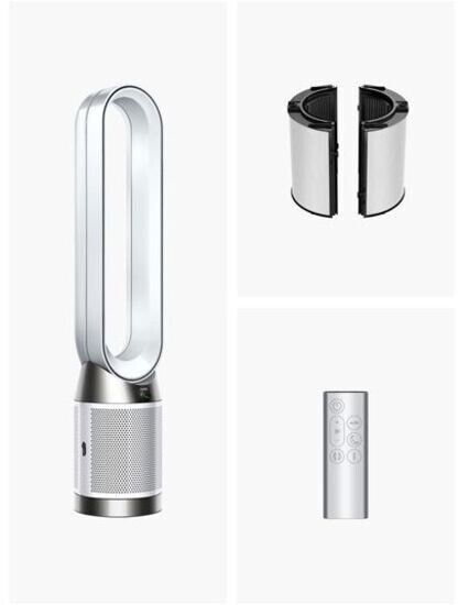 Dyson Purifier Cool PC1 (TP11), Luftreiniger & Ventilator, HEPA H13, 350° Oszillation, App | Fernbedienung, mit Originalverpackung, Weiß | Silber. | Zustand: Neu – Bild 2