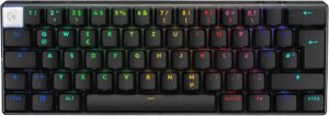 Logitech G PRO X 60 LIGHTSPEED, GX Optical Brown (Tactile), 60% DE Layout, LIGHTSPEED Wireless | Bluetooth, inkl. Tragetasche. | Zustand: Sehr Gut