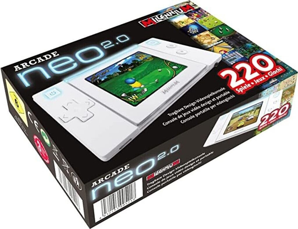 Millennium Arcade Neo 2.0, Tragbare Design-Videospielkonsole in Weiß, mit Originalverpackung. Mit 220 Spielen, 2,7" TFT-Farb-Display und Akkubetrieb. | Zustand: Neu – Bild 5