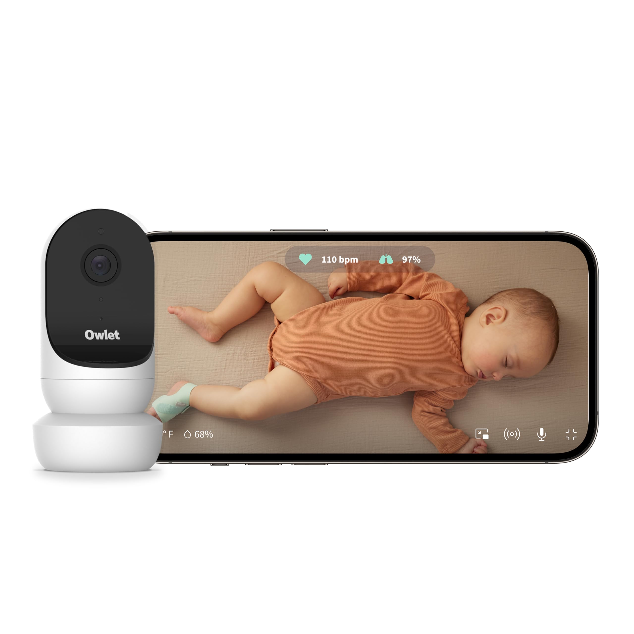 Owlet Cam 2 HD Baby Monitor, mit Originalverpackung, Weiß, Nachtsicht, 4x Zoom, Weinen-Erkennung, Temp. | Feuchtigkeit, 130° Weitwinkel | Zustand: Neu – Bild 2