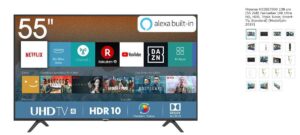 Hisense Smart-tv H55be7000 | mit Fernbedienung | Zustand: Sehr Gut