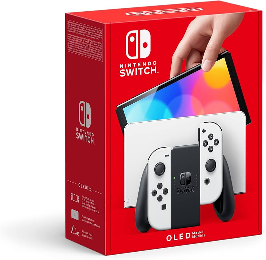 Nintendo Switch OLED, mit Originalverpackung |  Dockstation |  64 GB Speicher |  Weiß | Zustand: Sehr Gut | Farbe: weiss – Bild 3