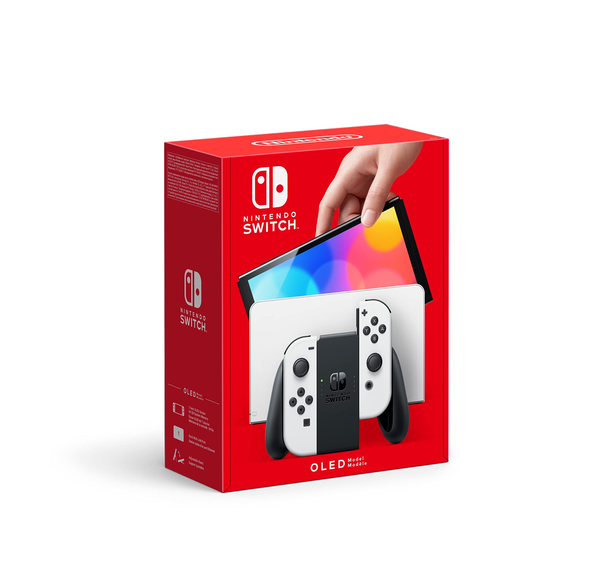 Nintendo Switch OLED, mit Originalverpackung |  Dockstation |  64 GB Speicher |  Weiß | Zustand: Sehr Gut | Farbe: weiss – Bild 5