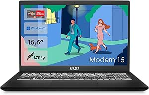 MSI Modern 15 B7M, Ryzen 5 7530U | 16 GB DDR4 RAM | 1 TB SSD | Win 11 Home | AMD Radeon Graphics | Ladegerät | Zustand: Sehr Gut