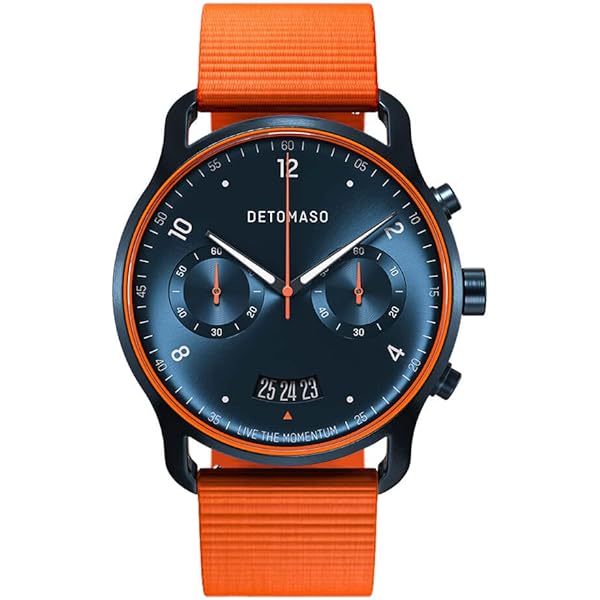 DETOMASO D10 CHRONO SOLAR, Orange, Solar-Uhrwerk (Epson), Gehäuse aus recyceltem Ocean Plastic, 5 Bar, mit Originalverpackung. | Zustand: Sehr Gut – Bild 2