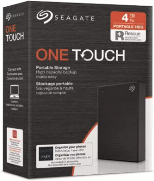 Seagate One Touch Portable HDD with Password, Black, 4TB, +Rescue, USB 3.0 Micro-B | Zustand: Neu
