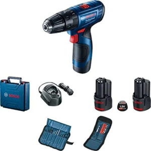 Bosch Professional GSB 120-LI Akku-Schlagbohrschrauber inkl. Koffer + 2 Akkus 2.0Ah + Zubehör, Akku-Schlagbohrschrauber 12V. Inkl. 2x 2.0Ah Akkus, Ladegerät und Werkzeugkoffer. | Zustand: Neu