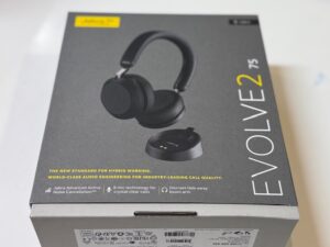 Jabra Evolve2 75 USB-A UC inkl. Ladestation schwarz, War nur Verpackung aufgemacht  |   ANC & 8 Mics für klare Gespräche. | Zustand: Wie Neu