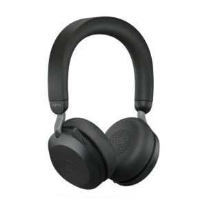 Jabra Evolve2 75, USB-A UC, schwarz, inkl. Ladestation. Neuwertig (mit Originalverpackung geöffnet). Mit ANC & 8 Mikrofonen. | Zustand: Wie Neu