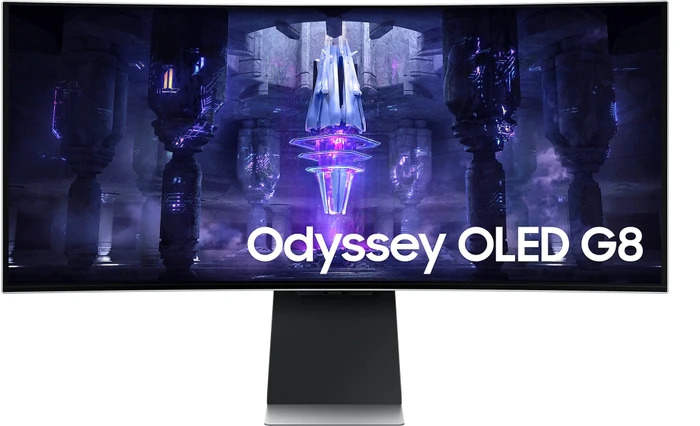 Samsung Odyssey G8 G85SD (34 Zoll) Curved Smart Gaming Monitor , QD-OLED Ultra-WQHD Curved, 175Hz, 0.03ms, Smart TV Funktionen, inkl. Fernbedienung. | Zustand: Sehr Gut