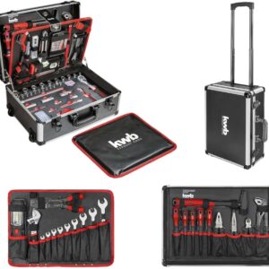 KWB Werkzeug-Trolley 175-tlg., Robuster Aluminium-Trolley, abschließbar, inkl. Kniekissen und COB-Arbeitsleuchte. | Zustand: Gut